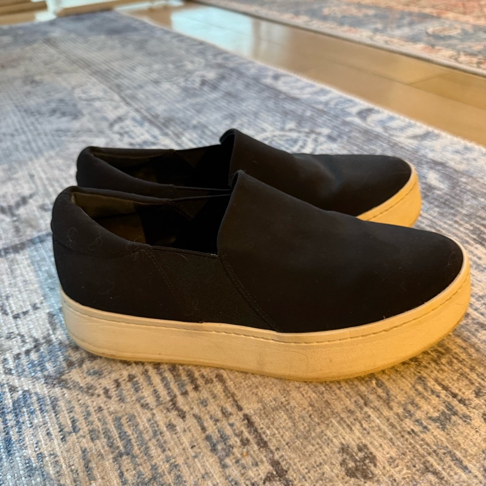 Vince Black Slip-On Sneakers